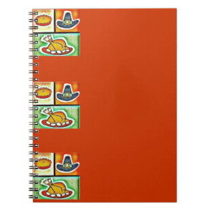 Caderno Espiral Janta de Ação de Graças de pop Art