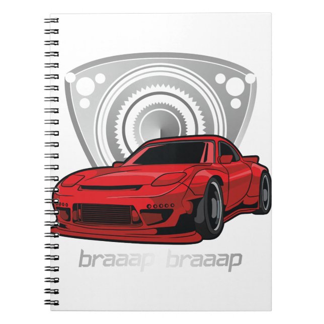 Caderno Espiral Japan Rotary Mazda RX7 BRAAP (Frente)