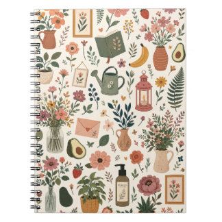 Caderno Espiral Jardim Botânico Aconchegante & Estética Cottagecor