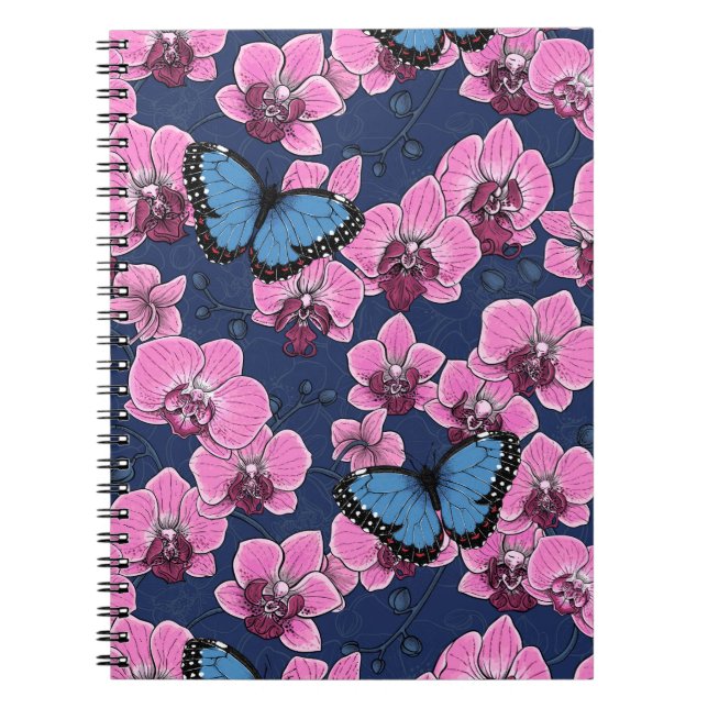 Caderno Espiral Jardim Botânico de Orquídeas com Borboletas (Frente)