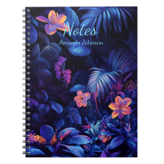 Caderno Espiral Jardim da noite tropical