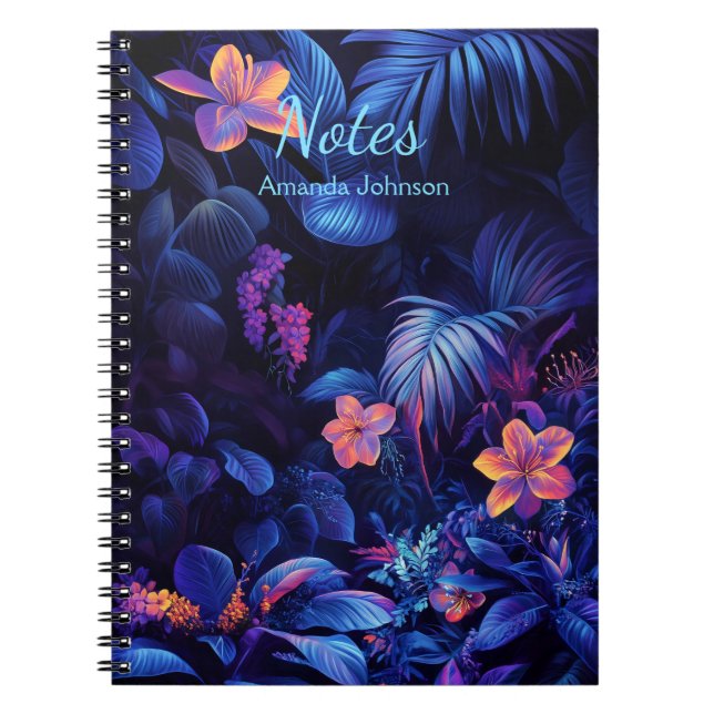 Caderno Espiral Jardim da noite tropical (Frente)