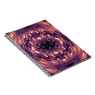 Caderno Espiral Jardim das Flores Roxas à Luz do Sol Ouro