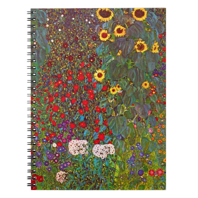Caderno Espiral Jardim de Fazenda Gustav Klimt com o notebook Sunf (Frente)
