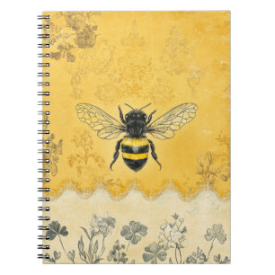 Caderno Espiral Jardim de Flores Silvestres da Abelha Melífera Vin