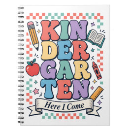 Caderno Espiral Jardim de Infância Retrô Aqui Vou Eu Escola
