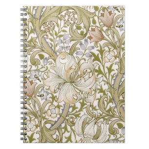 Caderno Espiral Jardim de Lírio Dourado Clássico de William Morris