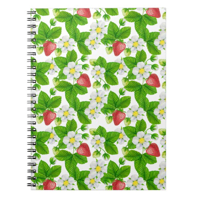 Caderno Espiral Jardim de morango (Frente)
