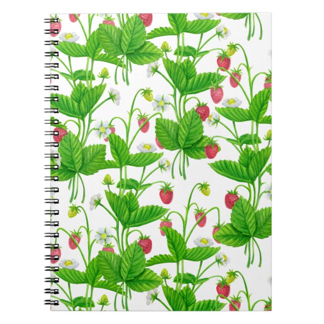 Caderno Espiral Jardim de morango (Frente)