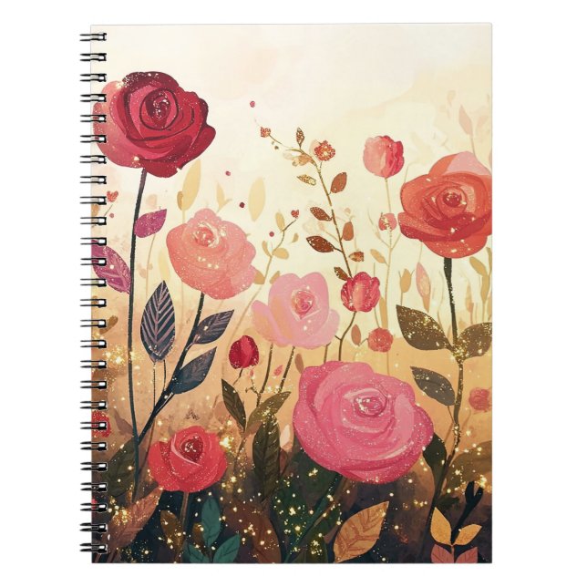 Caderno Espiral jardim de rosas caprichosas (Frente)