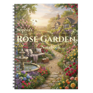 Caderno Espiral Jardim de Rosas Personalizado