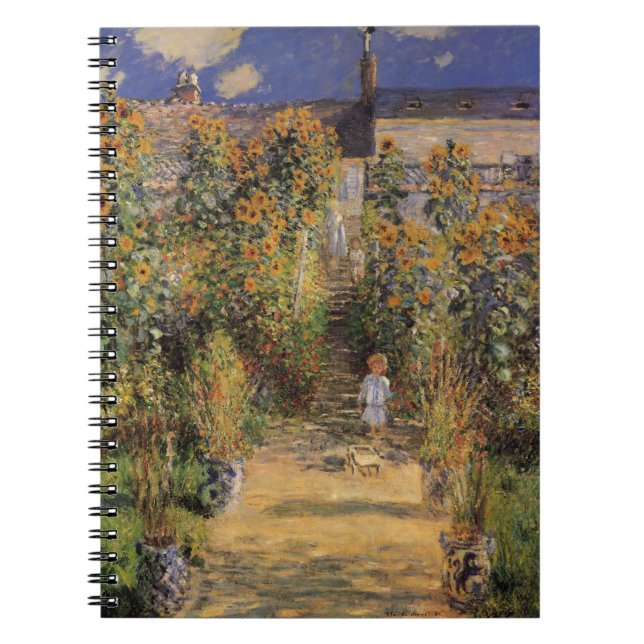 Caderno Espiral Jardim do Artista em Vetheuil por Claude Monet (Frente)