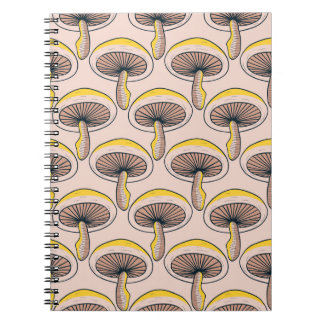 Caderno Espiral Jardim do Cogumelo: Padrão Natural da Vintagem