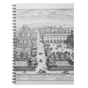 Caderno Espiral Jardim do duque grande de Toscânia no Monte P