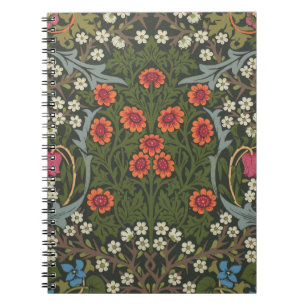 Caderno Espiral Jardim Flor Clássica de William Morris Blackthorn