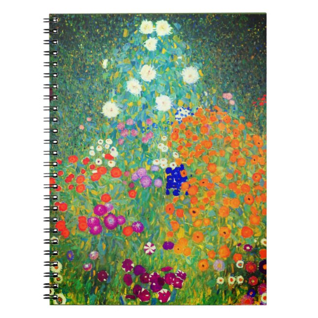 Caderno Espiral Jardim Flor Gustav Klimt (Frente)
