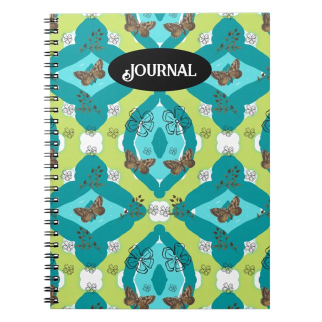 Caderno Espiral jardim floral (Frente)