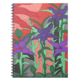 Caderno Espiral Jardim Floral do Crepúsculo