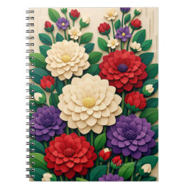 Caderno Espiral Jardim Floral Recortado em Camadas