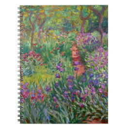 Caderno Espiral Jardim Íris Em Giverny Por Claude Monet