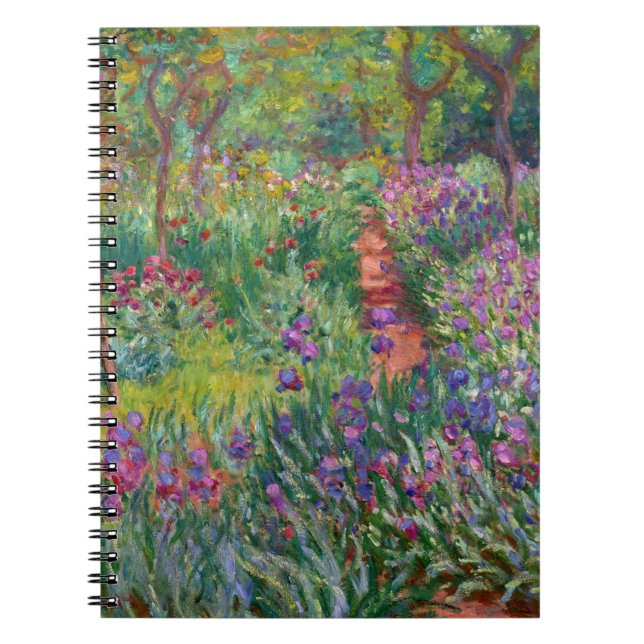 Caderno Espiral Jardim Íris Em Giverny Por Claude Monet (Frente)