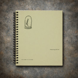 Caderno Espiral Jardim Minimalista de Dark Academia Botânica Leito