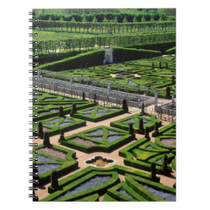 Caderno Espiral Jardim no Castelo de Villandry, Indre-et-Loire,