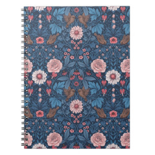 Caderno Espiral Jardim selvagem em azul