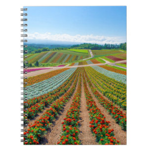 Caderno Espiral Jardim Shikisai nenhuma fazenda da flor de Oka