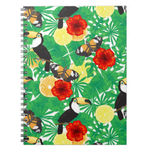 Caderno Espiral Jardim tropical