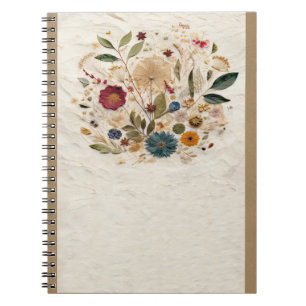 Caderno Espiral Jardim Whimsical Flores Boêmicas