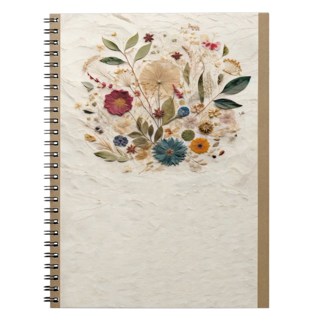 Caderno Espiral Jardim Whimsical Flores Boêmicas (Frente)