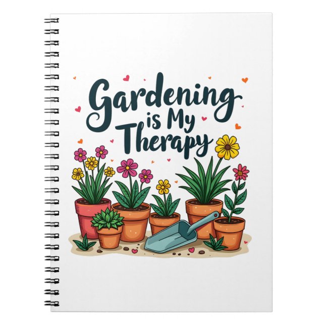 Caderno Espiral Jardinagem É Minha Planta De Jardinagem De Terapia (Frente)