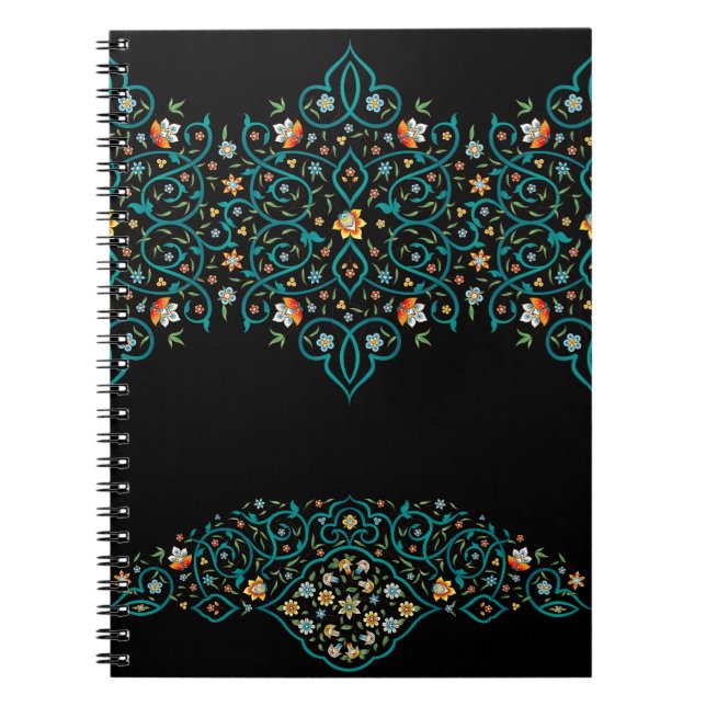 Caderno Espiral Jardins Andaluzes - Notebook Ornamental Floral (Frente)