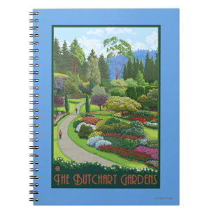 Caderno Espiral Jardins Butchart - Baía de Brentwood