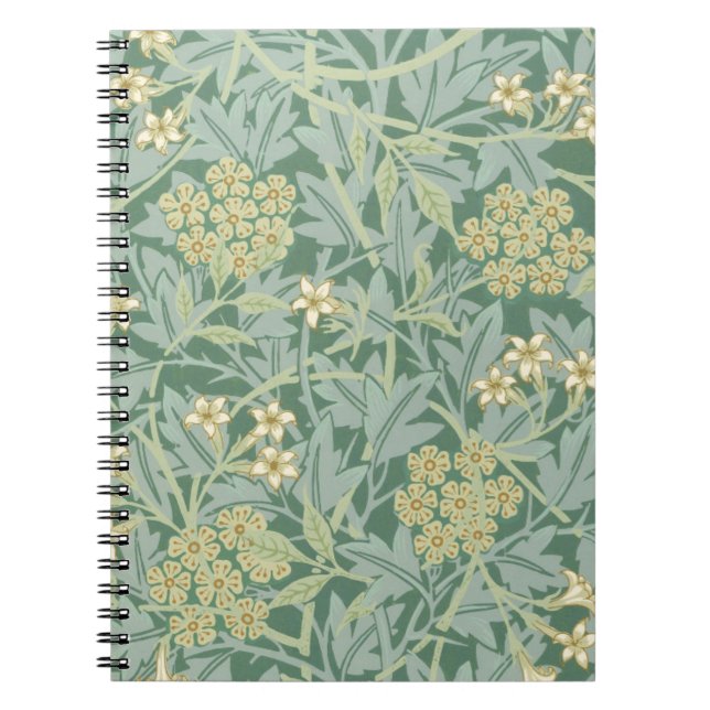 Caderno Espiral Jasmine Verde Amarelo por William Morris (Frente)