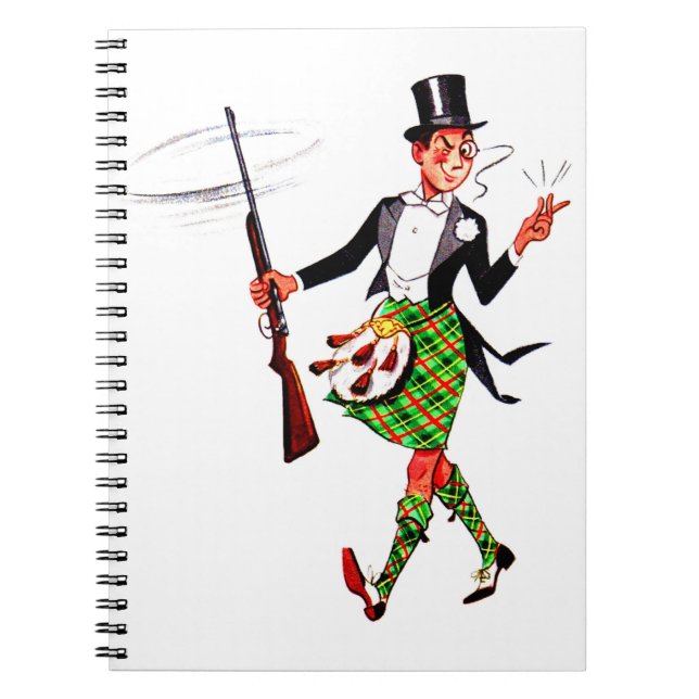 Caderno Espiral jaunty Scotsman com espingarda (Frente)