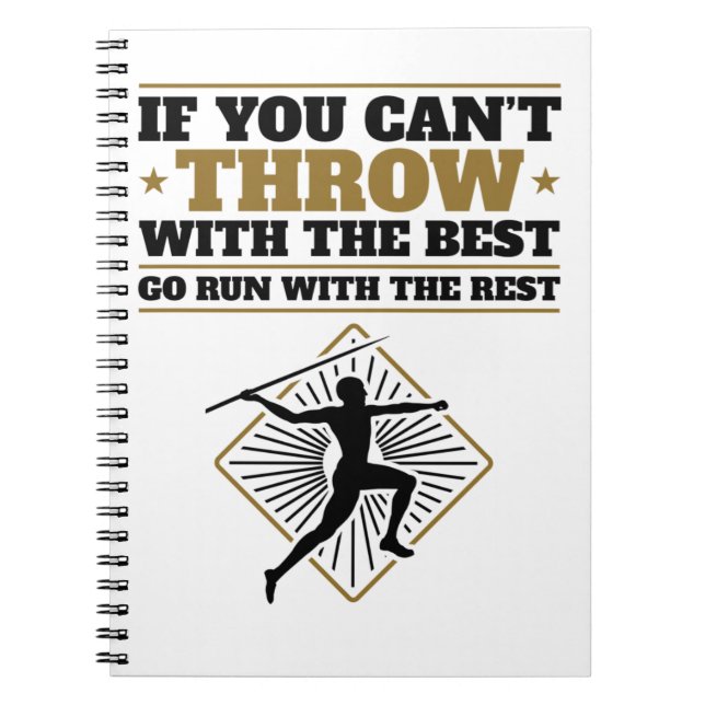 Caderno Espiral Javelin Thrower Funny Throw com o Melhor (Frente)
