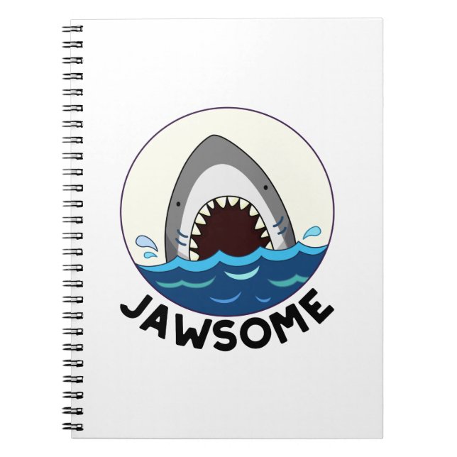 Caderno Espiral Jawsome Funny Shark Teeth Pun (Frente)