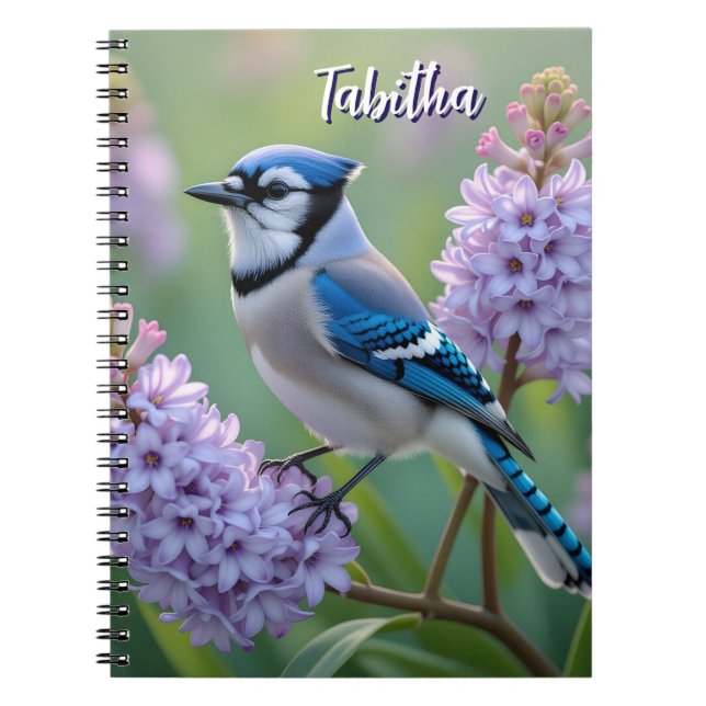 Caderno Espiral Jay Azul Doce em Lilacs Personalizado (Frente)