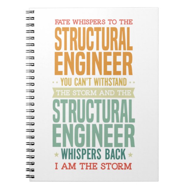 Caderno Espiral Jay Tshirt Sayings - O Engenheiro Estrutural (Frente)