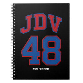 Caderno Espiral JDV 48 Estilo Varsity Retro Monograma Esportivo Vi