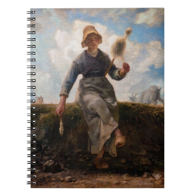 Caderno Espiral Jean-Francois Millet - The Spinner Girl (Frente)