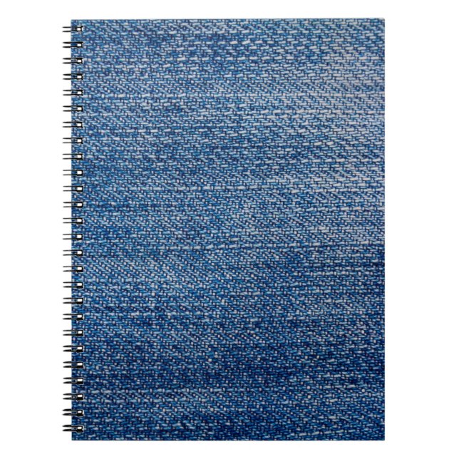 Caderno Espiral Jeans Estrutura de densidade do tecido azul (Frente)