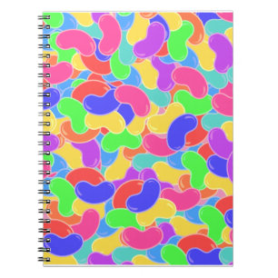 Caderno Espiral Jelly Bean Explosion Diversão Colorida Candy Desig