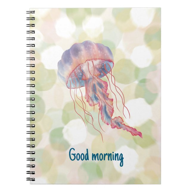 Caderno Espiral Jellyfish-Qualle-Watercolor-Stile (Frente)