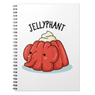 Caderno Espiral Jellyphant Elefante Engraçado Pun de Geléia