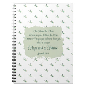 Caderno Espiral Jeremiah 29:11 com Bíblia das Folhas de Água Versa