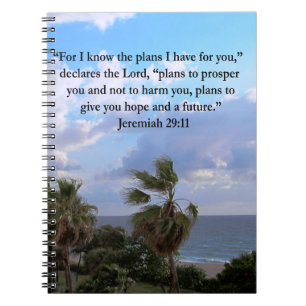 CADERNO ESPIRAL JEREMIAH 29:11 VERSO INSPIRATIVO