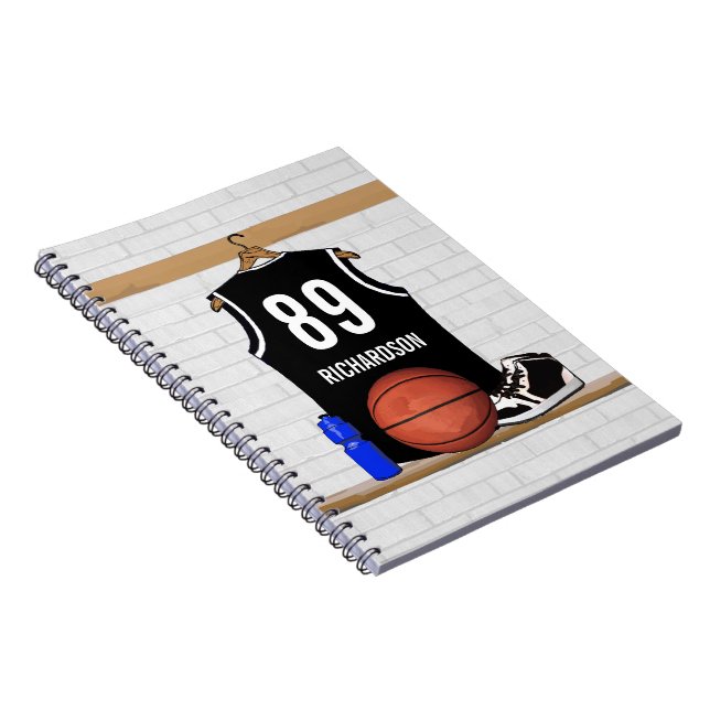 Caderno Espiral Jersey, preto e branco personalizado (Lado Direito)